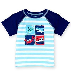 Baby Boys Healthtex Striped Rashguard Swim Top Shirt 3/6 6/12 12/18 18/24 mo NWT
